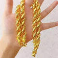 Gold Dubai Double Dragon Brass Blessing Head Necklace Gold Plated Men's Jewelry