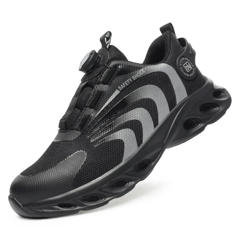 Diansen New Swivel Buckle Anti-Smashing Anti-Piercing Rubber-Plastic Sole Lightweight Flying Weaving Work Safety Shoes