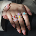 Trendy 925 Sterling Silver Rings Classic Color Wedding 3A Zircon Ring Minimalist Engagement Promise Non Fade Diamond Rings