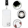 Transparent PVC Ultra Sturdy Mobile Phone Hanging Rope Link Clip With Metal Vent Patch Fixing Piece Anti Loss Patch