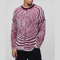 Customized Men's Winter Sweater Casual Pullover with Long Hair Mohair Fluffy Texture Boxy Style with Front Logo