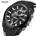 MEGIR 2144 Sport Watches Men Luxury Top New Waterproof Watch Man Silicone Strap Luminous Chronograph Wristwatch Clock Gift