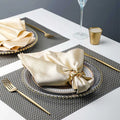 Satin Dinner Napkins Decorative Border Luxury Handmade Square Table Napkins for Wedding Restaurants Hotel Damask Napkin Cloth