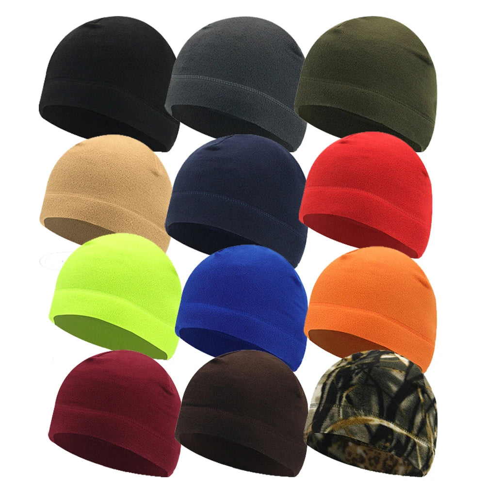 Adult Unisex Winter Polar Fleece Beanie Hats Warm Image Common Cycling Ski Travel Sport Wholesale