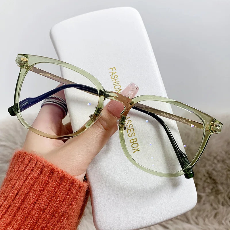 2025 Fashion Retro Custom Eyewear Unisex TR90 Round Large Frame Optical Glasses Computer Glasses Anti Blue Light for Women