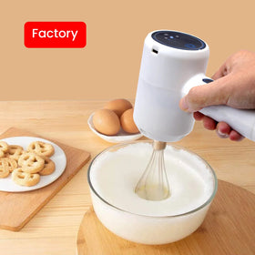 USB Rechargeable Battery-Powered Mini Portable Blender Push Button Control for Household Outdoor Use Dough Mixing Food Mixer