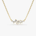 Dainty Memorial Silver Jewelry Gold Plated 925 Sterling Silver clear Cz Diamond Cluster Necklace Wholesale