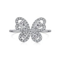 Trendy Luxury Cz Cubic Zirconia 925 Sterling Silver Jewelry 18K Gold Plated Delicate Diamond Cute Butterfly Rings for Women