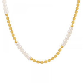 New Arrival Women Fashion Jewelry Beaded Splicing Brass Gold Plated Natural Freshwater Pearl Necklace