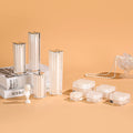 Fast Shipping White Acrylic Square Cream Jar 5g 10g 15g 30g 50g Empty Cosmetic Container with PP Base Lid for Skin Care Lotion
