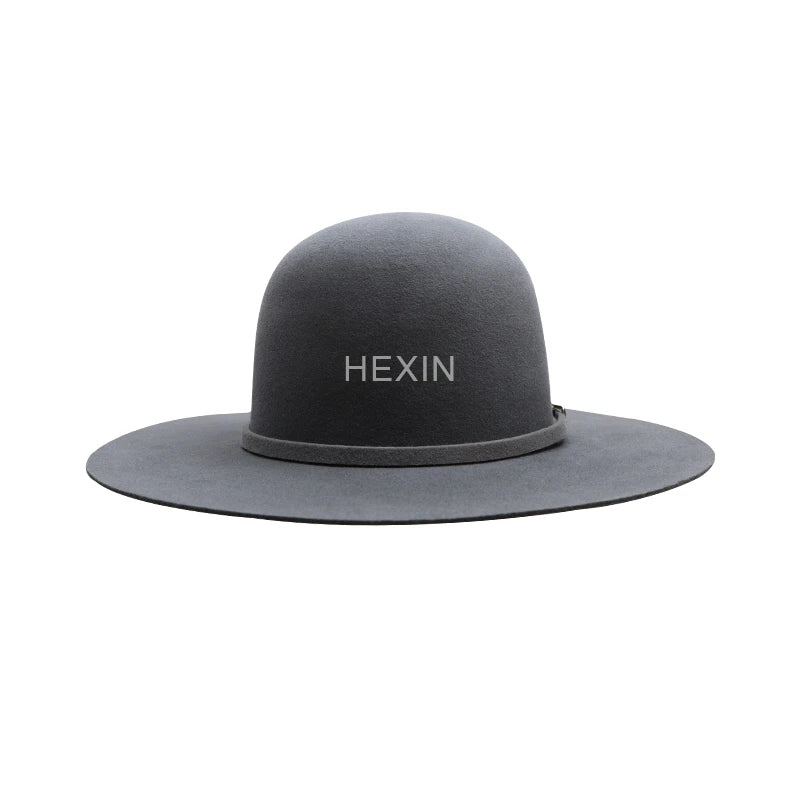High Quality 100% Australian Wool Wide Brim Fedora Hat Blocked Open Crown-for Business Casual Outdoor Sports
