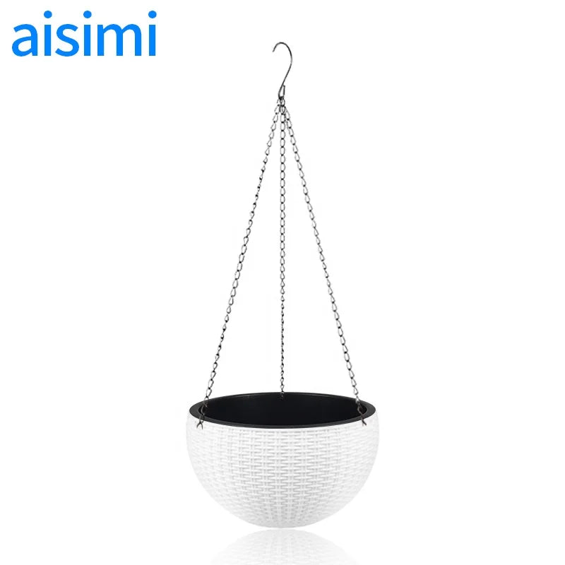 Manufacture Cheap Colorful Plastic Wall Hanging Planters Plastic Hanging Basket Pots Hanging Pot Plant