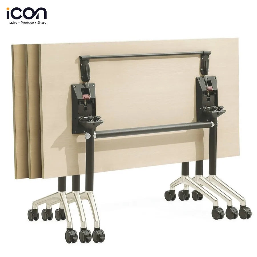 Modern Flip Top Training Desk Folding Conference Foldable Meeting Table With Wheels