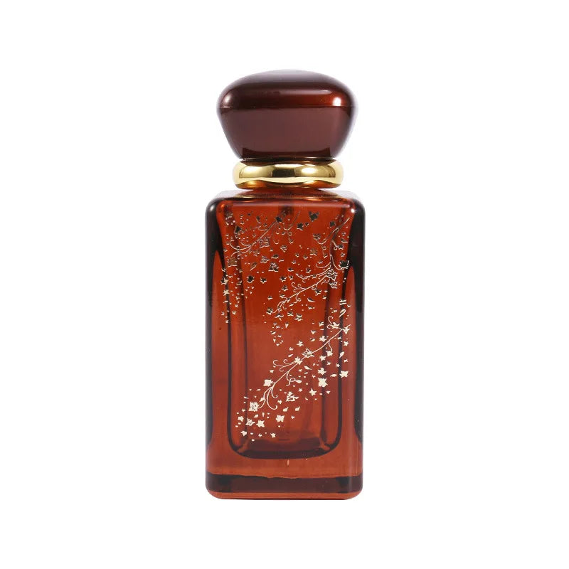 50ml Square Arabic Style Men's Brown Black Perfume Spray Glass Bottle