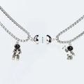 Interesting Magnetic Astronaut Heart Couple Stainless Steel Necklace