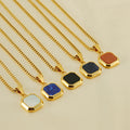 Fashion Designer Jewelry Men Stainless Steel Shell Necklaces Charms Hip Hop Statement Gold Pendant Acrylic Resin Dainty Necklace