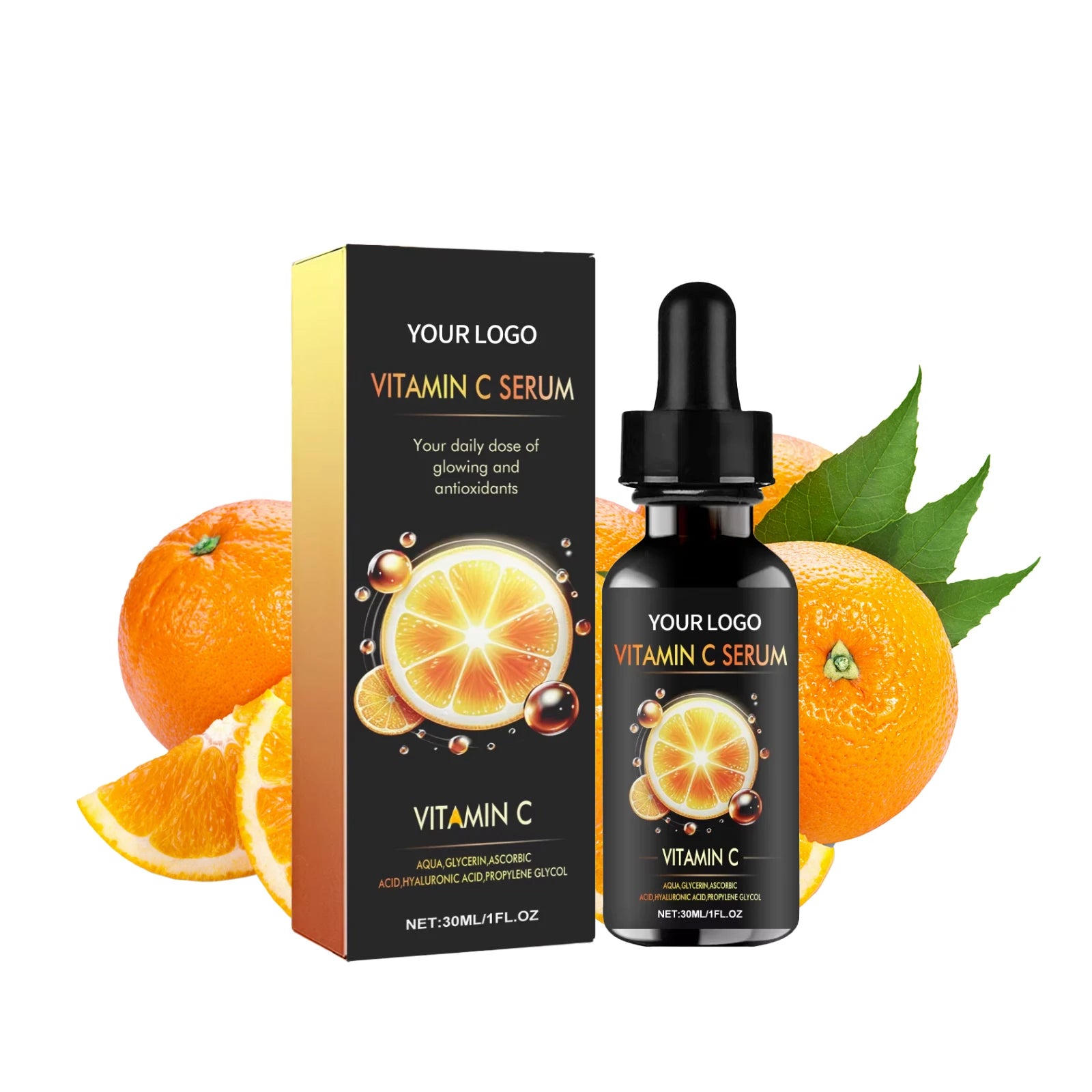 Vitamin C Serum for Skin Vegetarian Facial Whitening Moisturizing Face Serum Wholesale Liquid Skincare