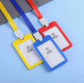 Factory Supply Candy Color Hard Plastic Double Sides Clear Identity Badge Card Holder With Office Neck Lanyard