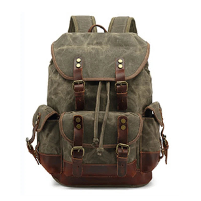 BSCI Factory Designer Vintage Canvas Laptop Backpack for Men Stylish Durable for Outdoor Camping Everyday Use British Style