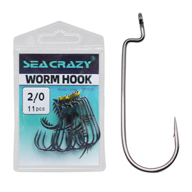 1#~3/0# Narrow Crank Fishing Hook Sharp Offset Worm Carp Black Hook for Saltwater Freshwater Fishing