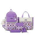2024 New Primary and Secondary School Students School Bag Five Sets of Korean Ins Girls Shoulder Bag Handheld Supplementary Bag