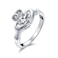 Custom Jewelry Heart Diamond 925 Sterling Silver Irish Celtic Traditional Claddagh Ring