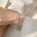 S925 Sterling Silver Fine Double Layered Bracelet Bead Bracelet for Women