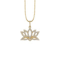 Gemnel Handmade 14k Gold 925 Silver Pave Cz Lotus Diamond Women Accessories Necklace