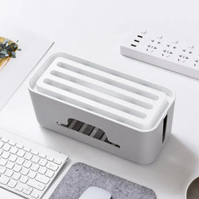 White Square ABS Plastic Injection Molded Industrial Office Organizer Eco-Friendly Multifunction Power Cord Storage Box 3-6L
