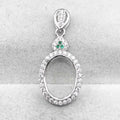 Sterling Silver 10*13/11*14mm Semi Mount Pendant Empty Frame Blank Support Setting S925 Base Without Center Stone for DIY Inlay