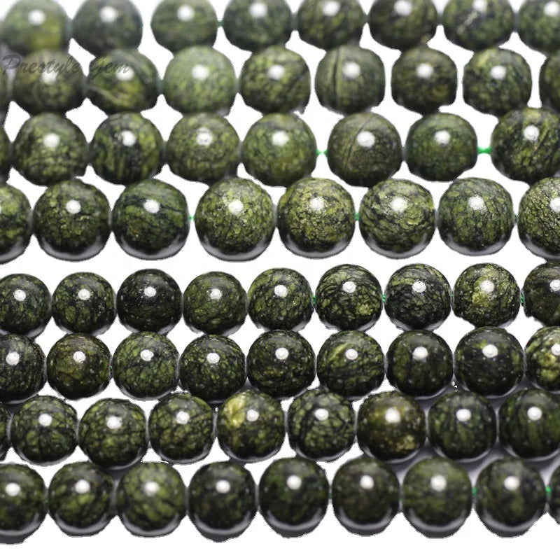 Wholesale Natural Russian Serpentine 6mm 8mm 10 mm Smooth Round Loose Beads for Jewelry Making
