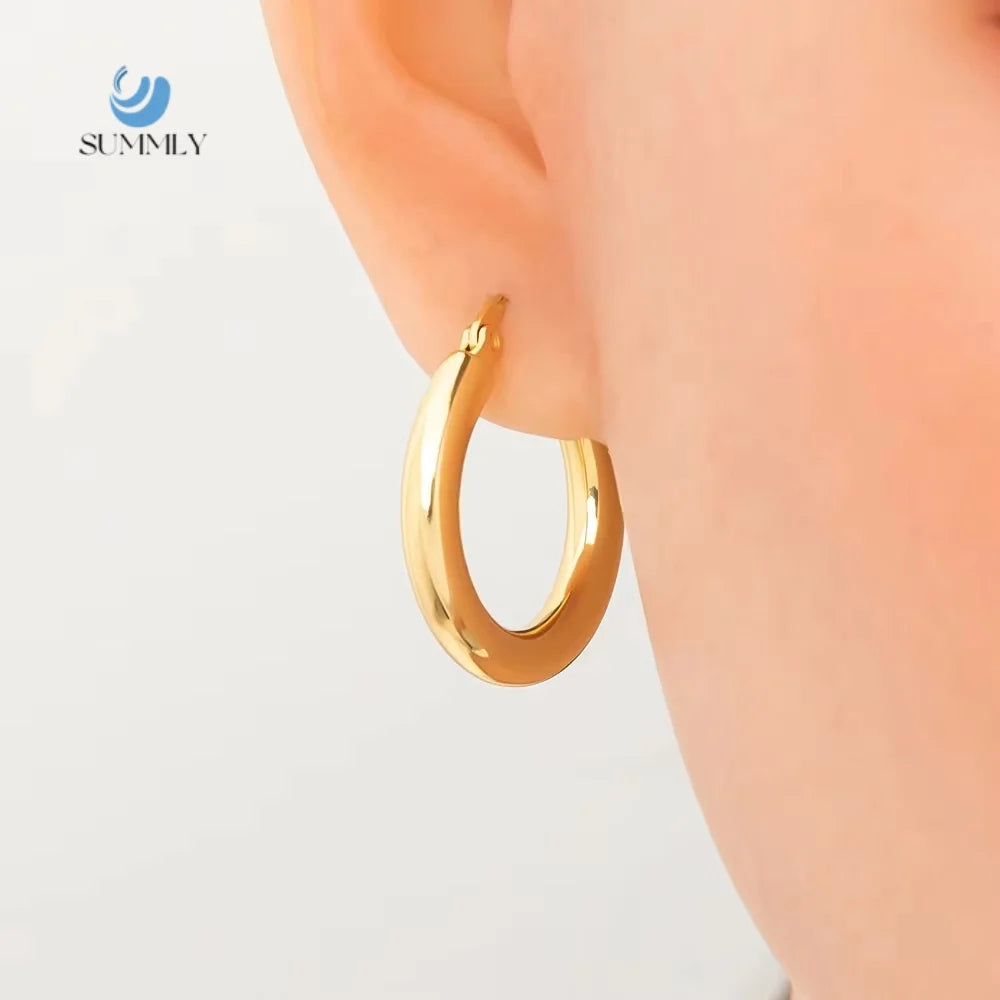 SUMMLY Vintage Wholesale Marine Style Personalised Light Luxury 18K Gold Plated Stainless Steel Earrings Fashion Jewelry