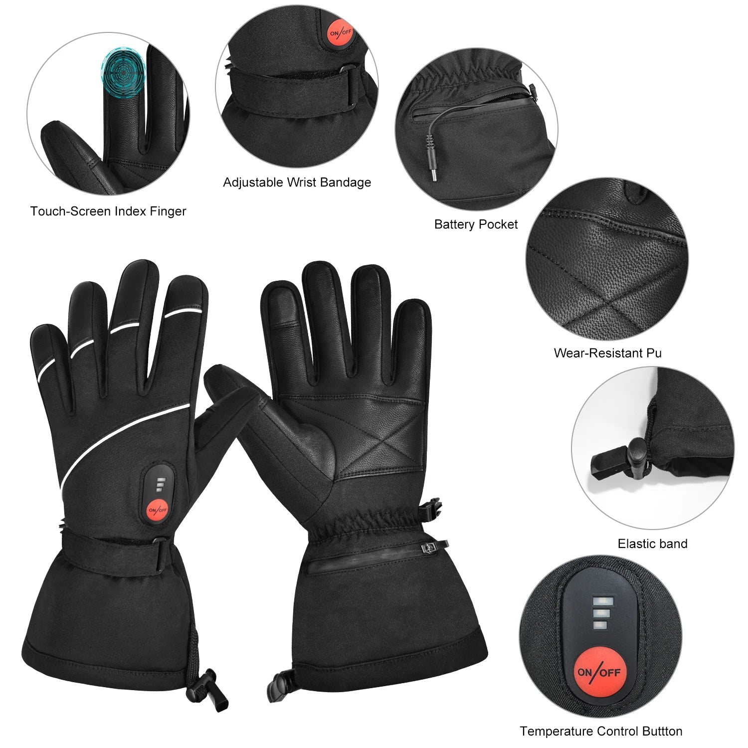 Insulated Ski Mittens Waterproof Breathable Cotton Snowboard Cold Weather Outdoor Winter Sports