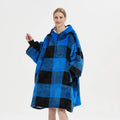 Factory Cute Blanket Hoodie With Sleeve Winter Plaid Fleece Wearable Blanket Hoodie Sherpa Blanket Hoodie With Zip for Women Men