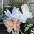 Wedding Decor butterfly Organza Flowers Artificial Giant Flowers for Event Decoration Stand Big butterfly Decorations