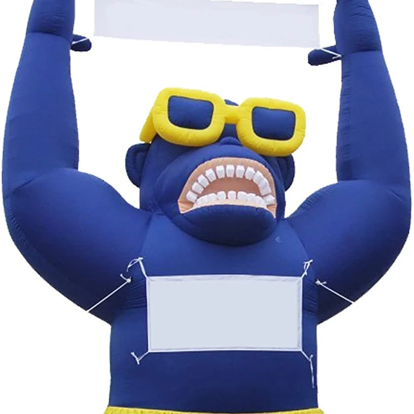 Waterhan Customized Big Model Cartoon Inflatable Blue Exercise Ball PVC 80cm 20kg+ Capacity Outdoor Advertising Promotion Party