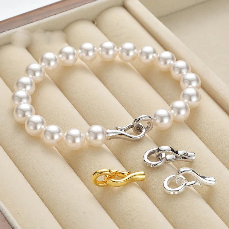 Fashion 925 Sterling Silver Gold Plating S Shape Clasp for Jewelry Making Accessories Supplies Wholesale