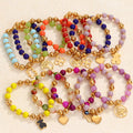 Stainless Steel Cute High End Waterproof Beaded Heart Elastic Bracelet En or 18k En Perles Cute Bracelets Women for Girls