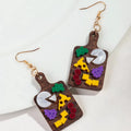 Wholesale Cute Delicious Sushi Fruit Patterns Earrings Personality Vintage Wooden Drop Earrings for Women