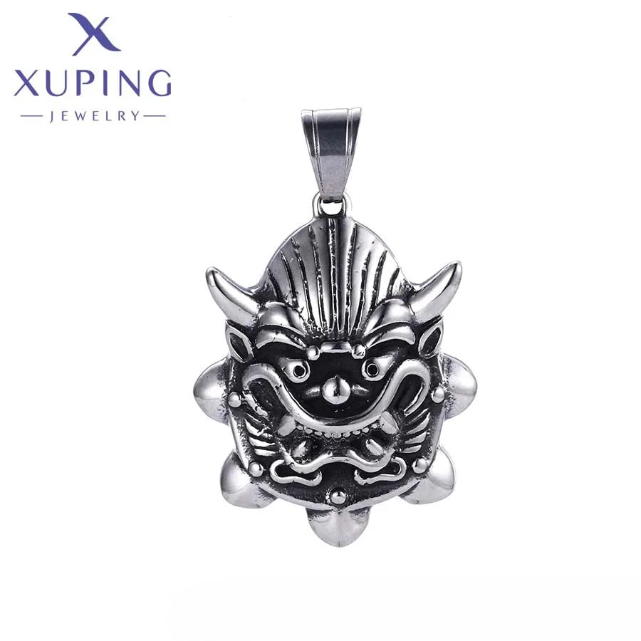 33506 XUPING JEWELRY Black Gun Color Trendy Stainless Steel Custom Hip Hop Fashion Jewelry Pendant Charms