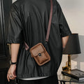 2024 New Small Mobile Phone Pu Leather Sport Side Chest Sling Crossbody Luggage Travel Shoulder Messenger Bag for Men Women