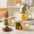 Cute Ceramic Mug with Lid Creative Couple Water Cup Home Breakfast Cup Coffee Cup