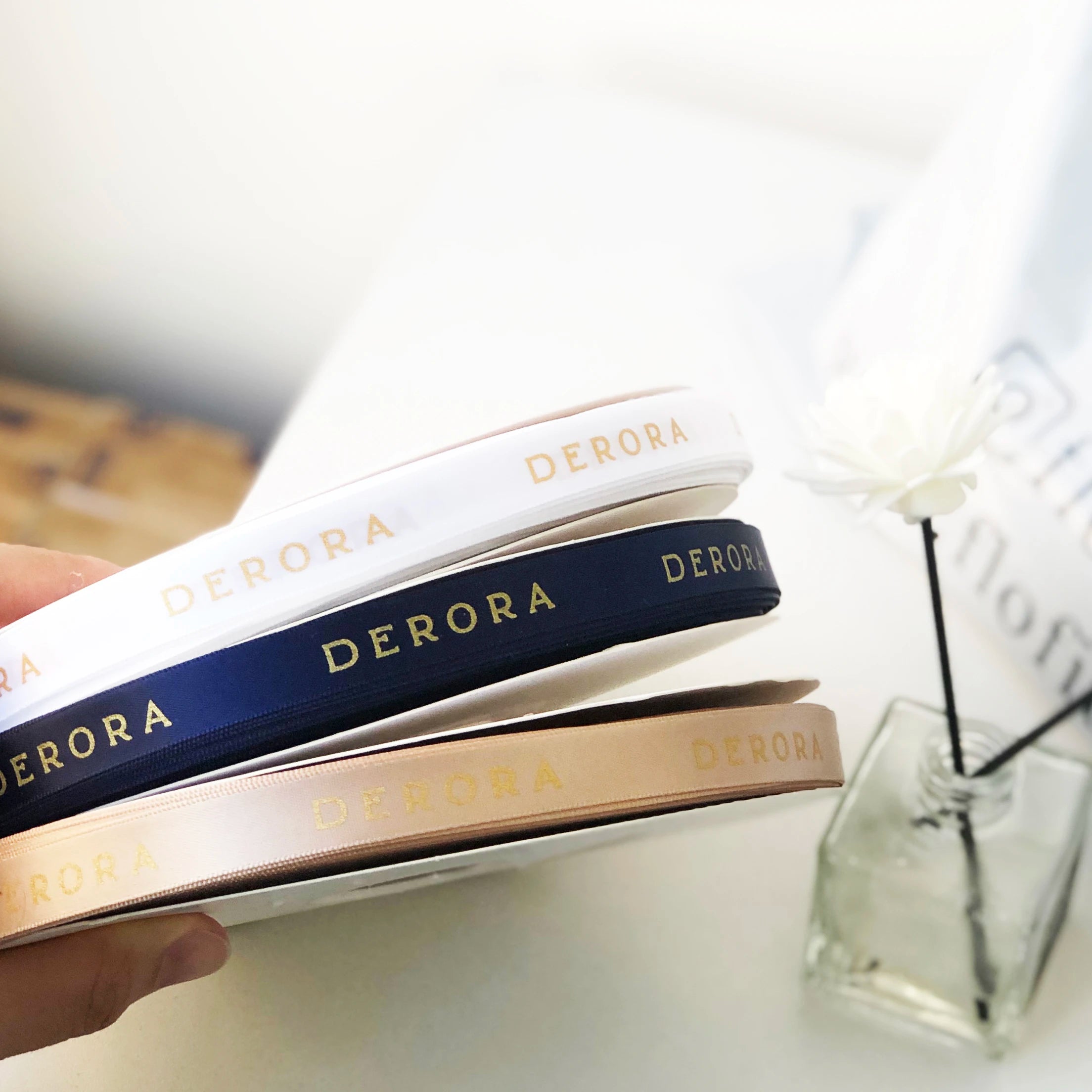 Gold Satin Rope for Christmas Gift Packing Ribbon Silk Rope Custom Printing With Your Own logo for Gift Wrapping