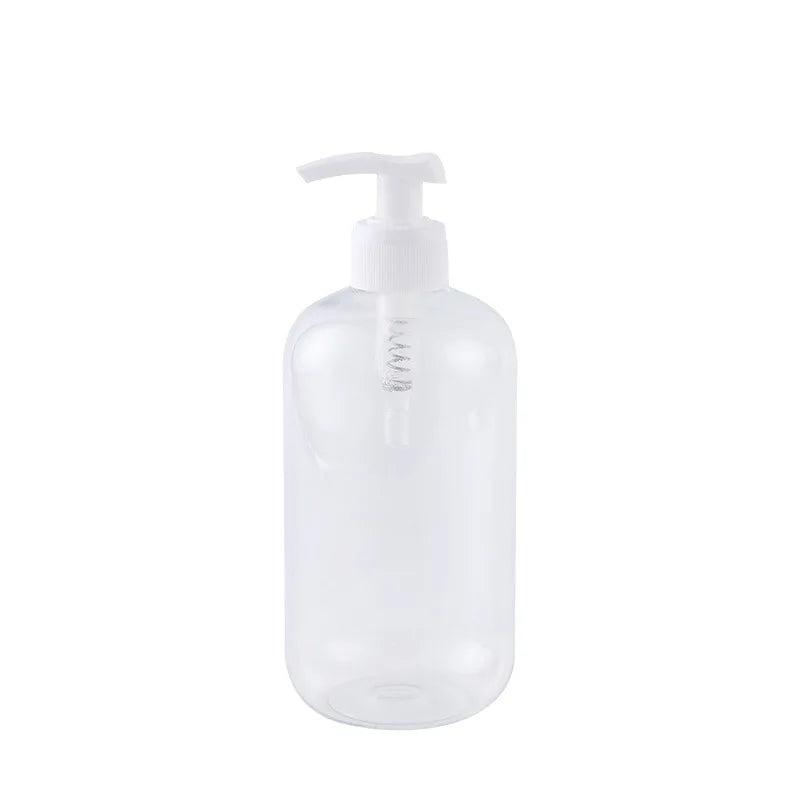Transparent 500ml PET Plastic Pump Bottle for Shampoo Wash and Hand Lotion