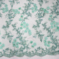 HY0579 High Quality French Hand Mint Green 3d Chiffomn Lace With Pearls African Gold Net Lace Fabric With Sequins and Beads