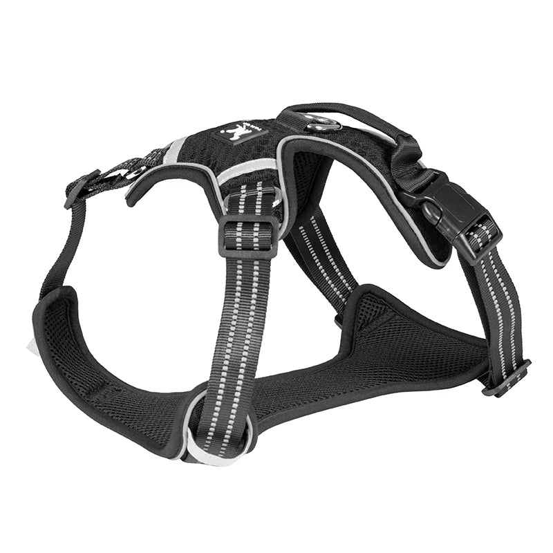 Wholesale Fashionable Breathable Mesh Solid Reflective Adjustable Dog Harness with Quick Release No Pull Feature Head Design