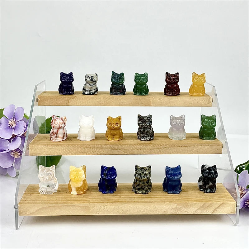 Wholesale Healing Crystal Carved Natural Crystal Carving Mini Cat for Decoration and Souvenir