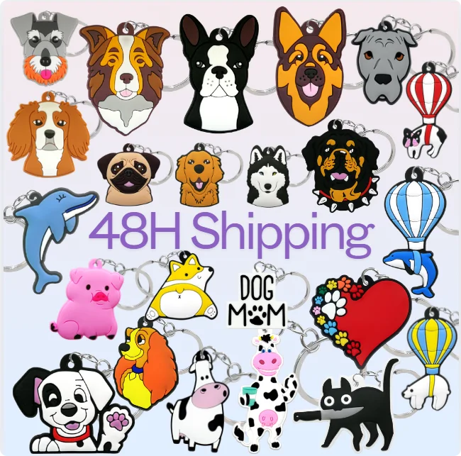 Animal 2D Pvc Keychain Custom Business Gift Soft Pvc 3D Keychains Custom logo Plastic Keychains