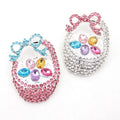 Fashion Rhinestone Easter Egg Basket Bow Shape Brooch for Easter Festival Day Gift