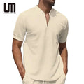 Oem Liu Ming Men's Casual T Shirts Plus Size New Fashion Short Sleeve Solid Color Yarn Dyed Blank Design